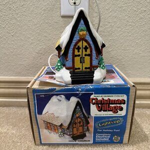 Vintage Wee Craft Christmas Village Church Painted Lights‎ Up 1575 Size 6" Tall